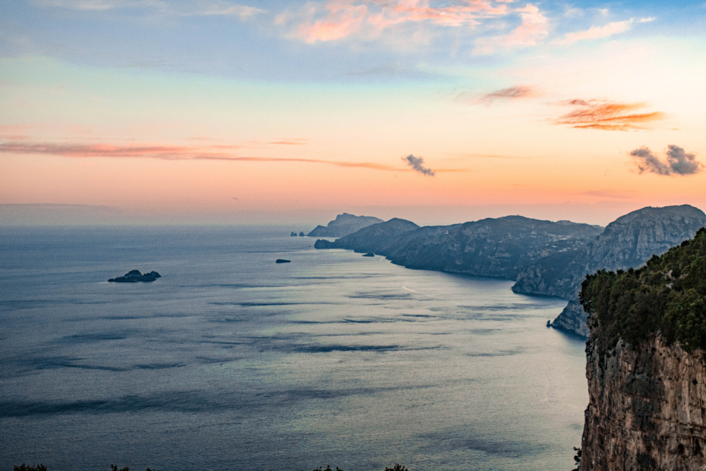 Panorama Sentiero degli Dei Costiera Amalfitana al Tramonto